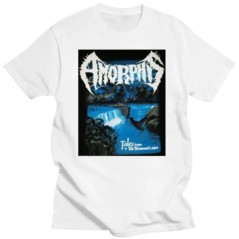 Print T Shirts Man Short Sleeve Tshirt Amorphis - Tales From The Thousand Lakes T Shirt