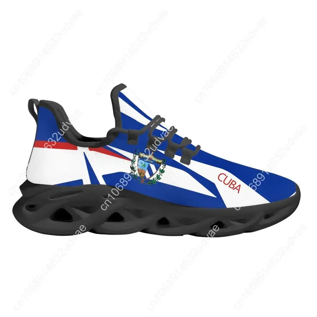 Cuba Flag Sneakers For Women Cuban Flag Designer Comfortable Lace Up Platform Sneakers Lightweight Women Footwear