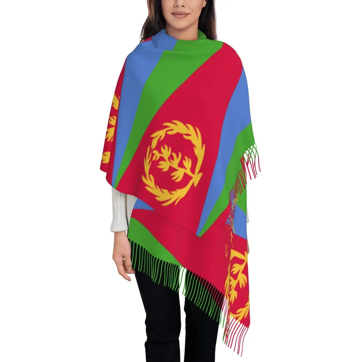 Eritrea Flag Women\'s Tassel Shawl Scarf Fashion Scarf