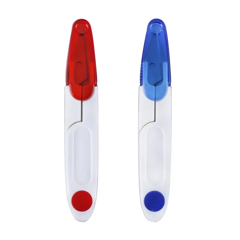 Stainless Steel U-Shape Spring Thread Scissor with Protective Cap - Sharp for Cross Stitch, Embroidery, Fishing Line, Yarn