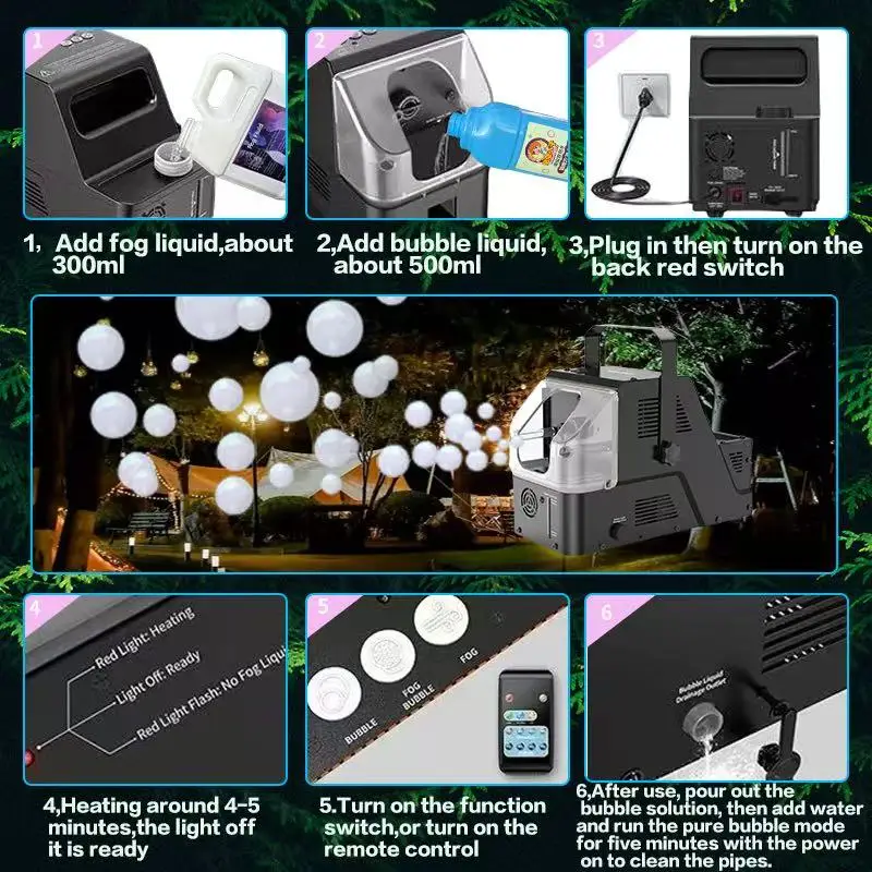 Automatyczna maszyna do wytwornicy mgły z 3 trybami funkcjonowania, idealna na wesela, imprezy, występy sceniczne, prezent urodzinowy, Boże Narodzenie, Halloween, zabawka dla dzieci.