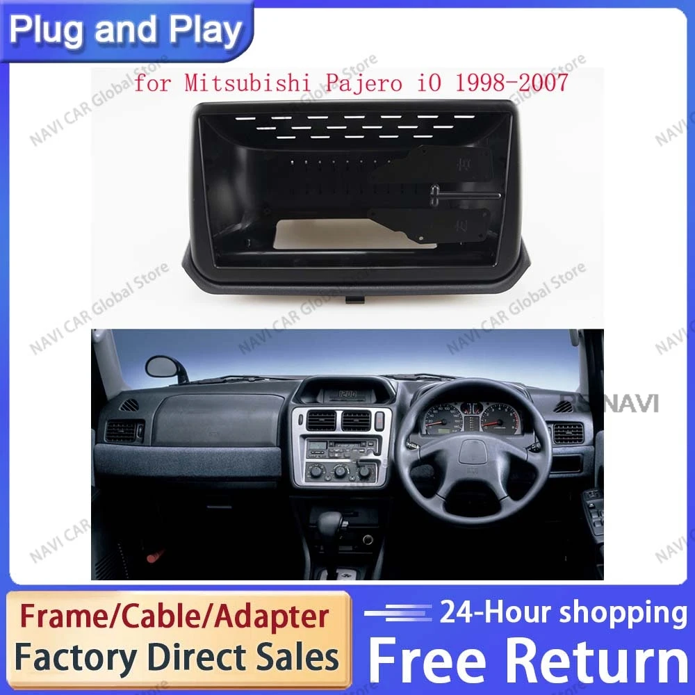 

NAVI 9 inch Car Fascia Radio Panel for Mitsubishi Pajero iO 1998 - 2007 Dash Kit Install Facia Bezel Adapter Plate Console Trim