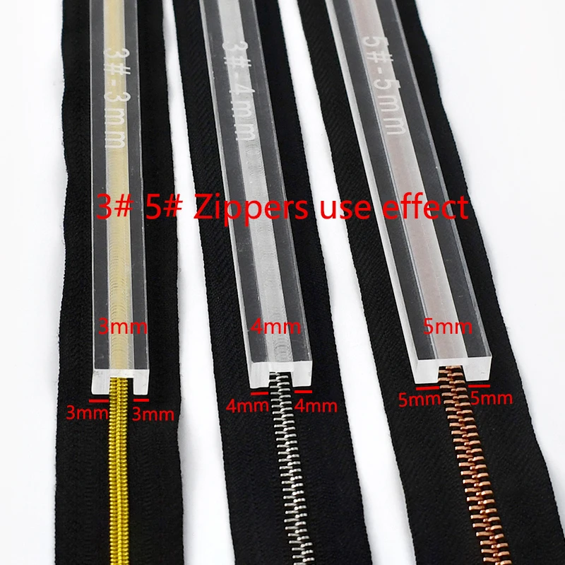 Meetee DIY Tools for 3# 5# Zipper Glue Anti-overflow Ruler Wood/Acrylic Zippers Glued Tool Handmade Leather Sewing Accessories