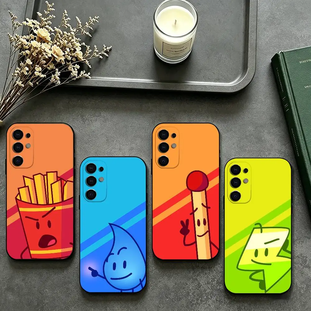 Coque de téléphone BFDI B-Battle For Dream Island pour Samsung S26,25,24,23,22,21,20,30,Ultra,Plus,Fe,Lite, coque noire