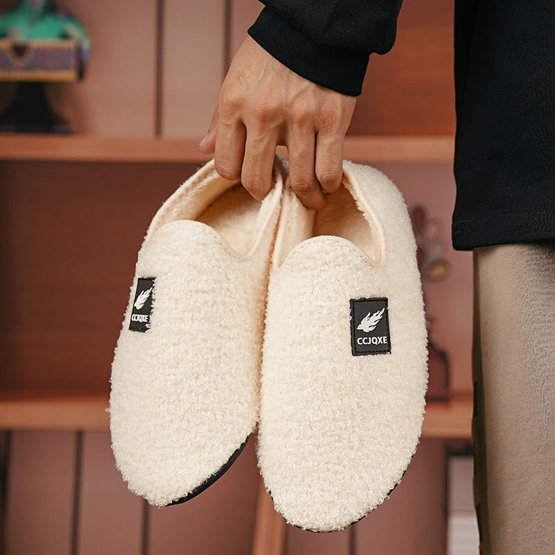 

ELUVA Warm Winter Slippers for Men and Women Couple Indoor Outdoor House Shoes Soft Plush Anti-Skid Comfortable Warm Slippers