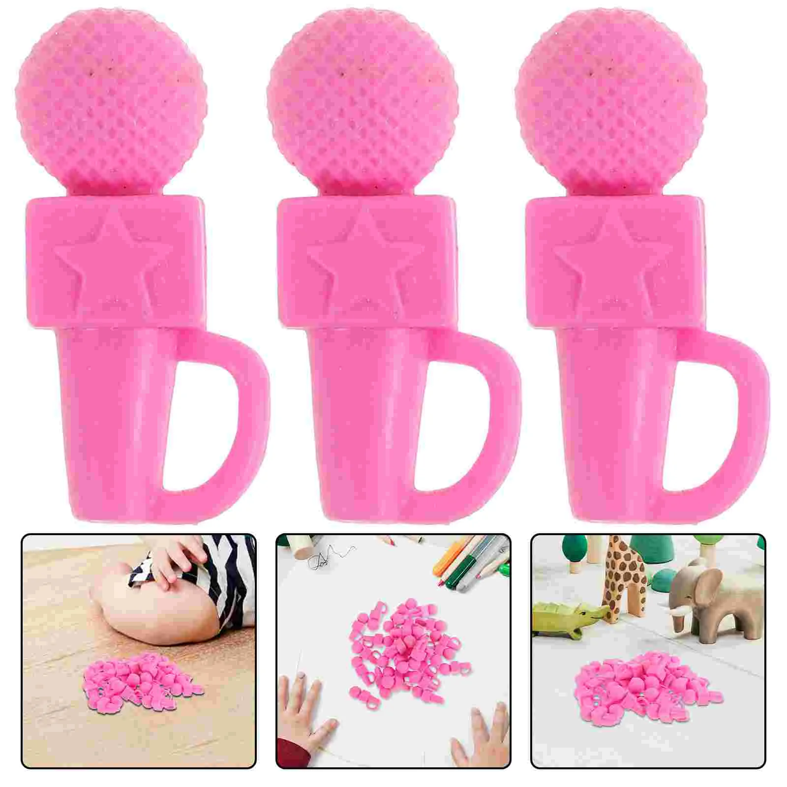 50 Pcs Prop Microphone Dollhouse Toys Girls Karaoke Machine Carla Miniature Musical Instrument Fake Pink Kids Child Toddler