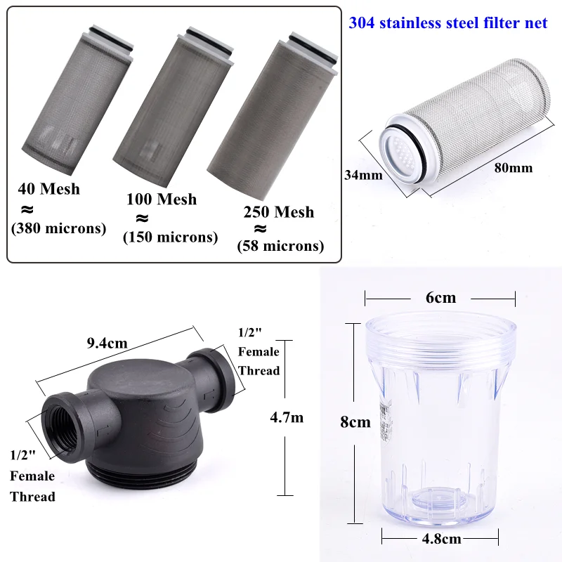 Podlewanie ogrodu filtr 1/2 \'\'3/4\'\' 1 \'\'System nawadniania zanieczyszczenie filtr wstępny filtr pompy wody gospodarstwa domowego fajka wodna sitko