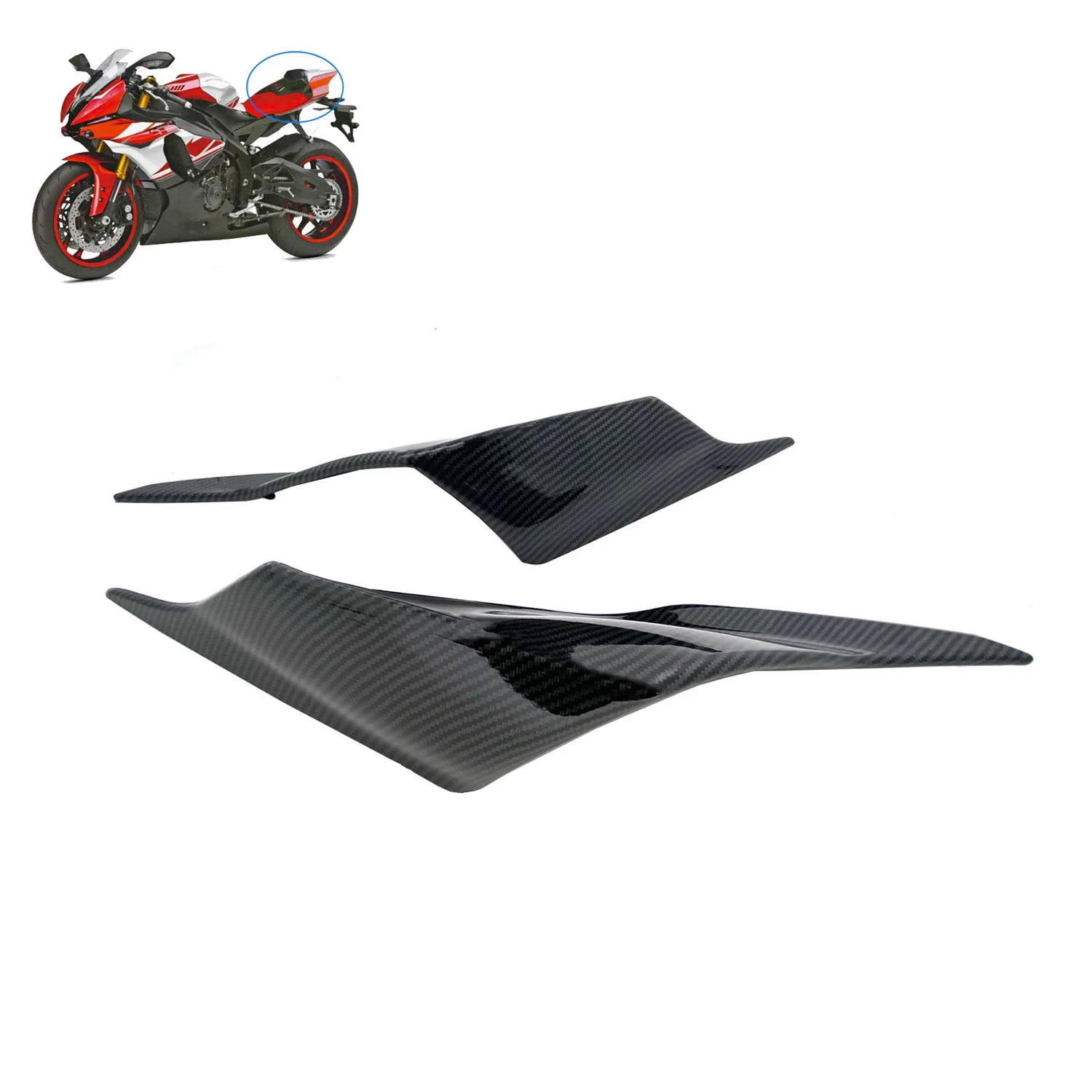 

Carbon Fiber Style Side Rear Tail Seat Fairing Cover Fit for Yamaha YZF R6 2017 2018 2019 2020