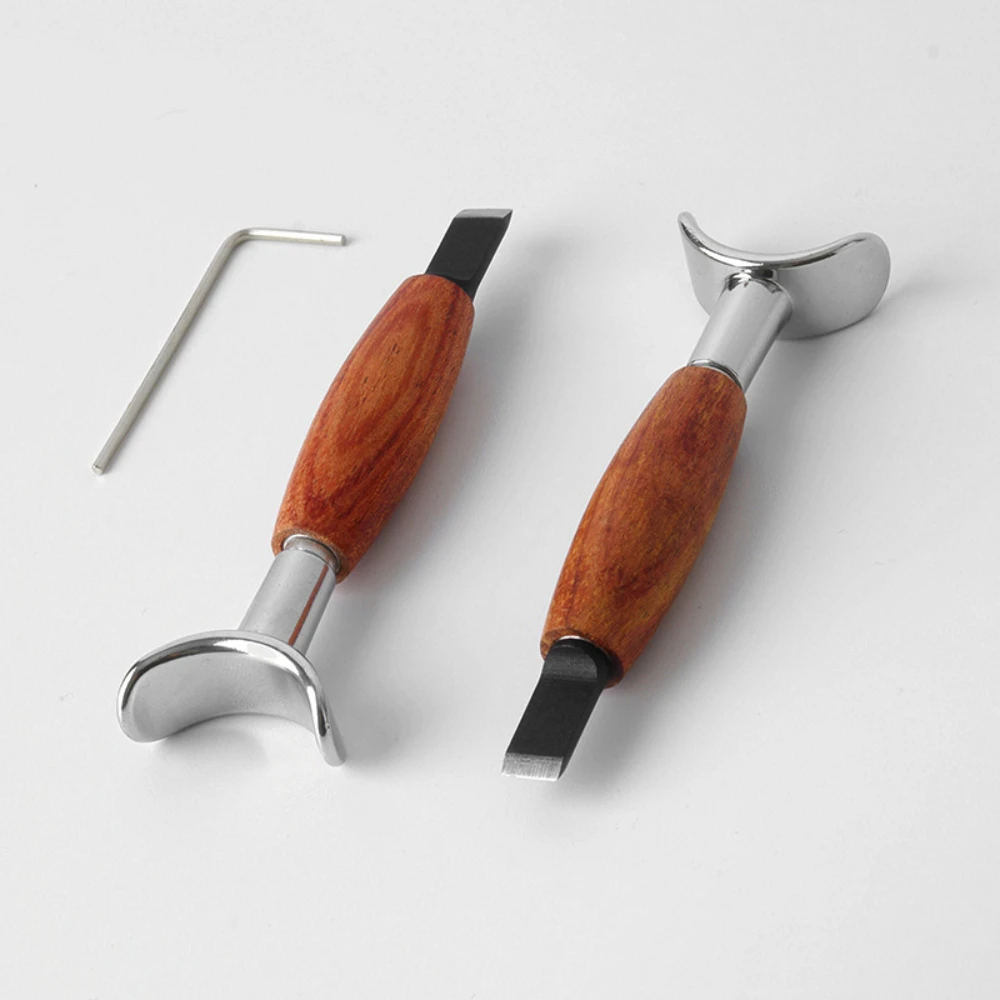 

Leather Carving Rotary Knife Handmade DIY Stainless Steel Pear Wood Handle With Adjustable Height Vegetable Tanning Tool Knife