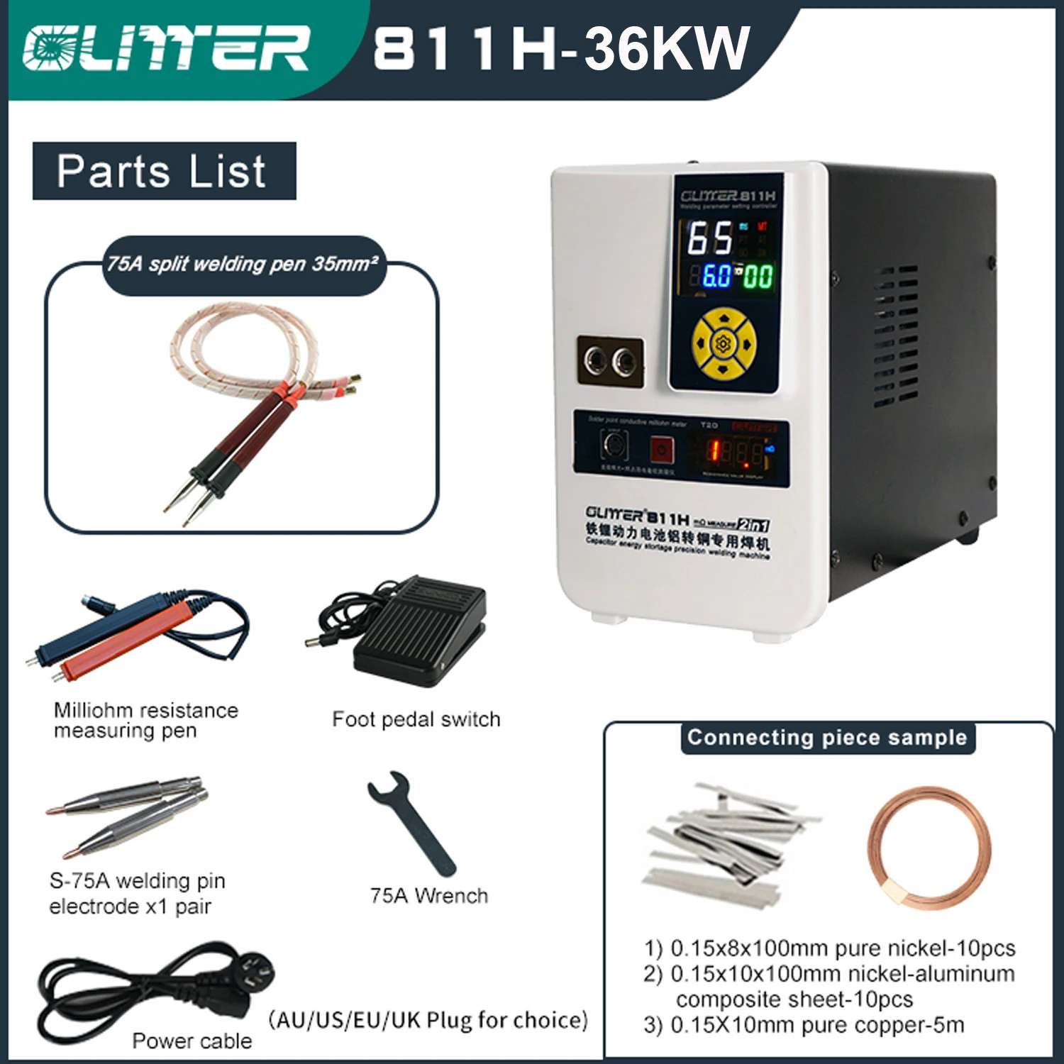 

Prismatic battery spot welder Glitter 811H copper aluminum nickel battery welding machine 36KW 42KW