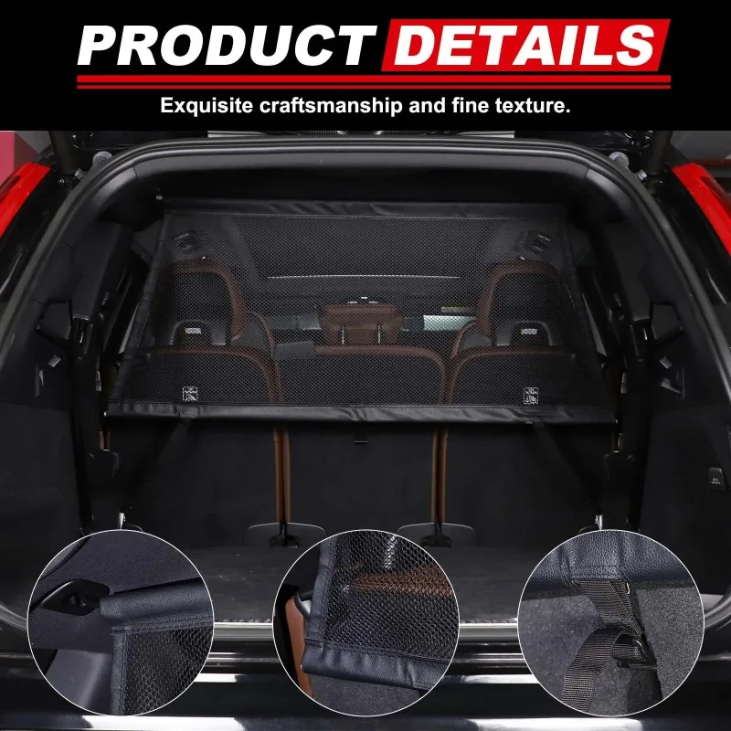 

For XC90 2015-2024 for Volvo XC60 2018-2024 Car Trunk Safety Isolation Protective Netting Pet Fence Netting Tool Car Accessories