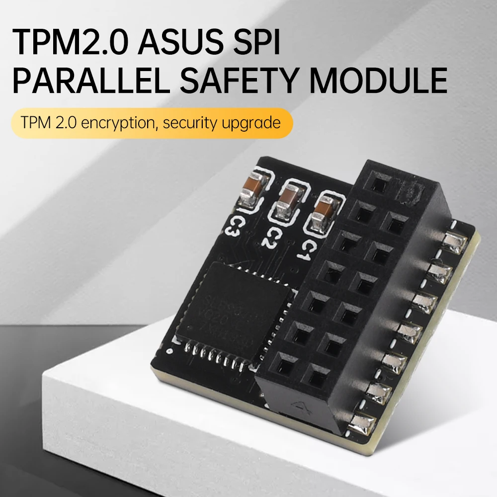 TPM 2.0 SPI Parallel Encryption Safety Module 14 Pin SPI Remote Card Board Encryption Security Board for ASUS Motherboard TPM2.0