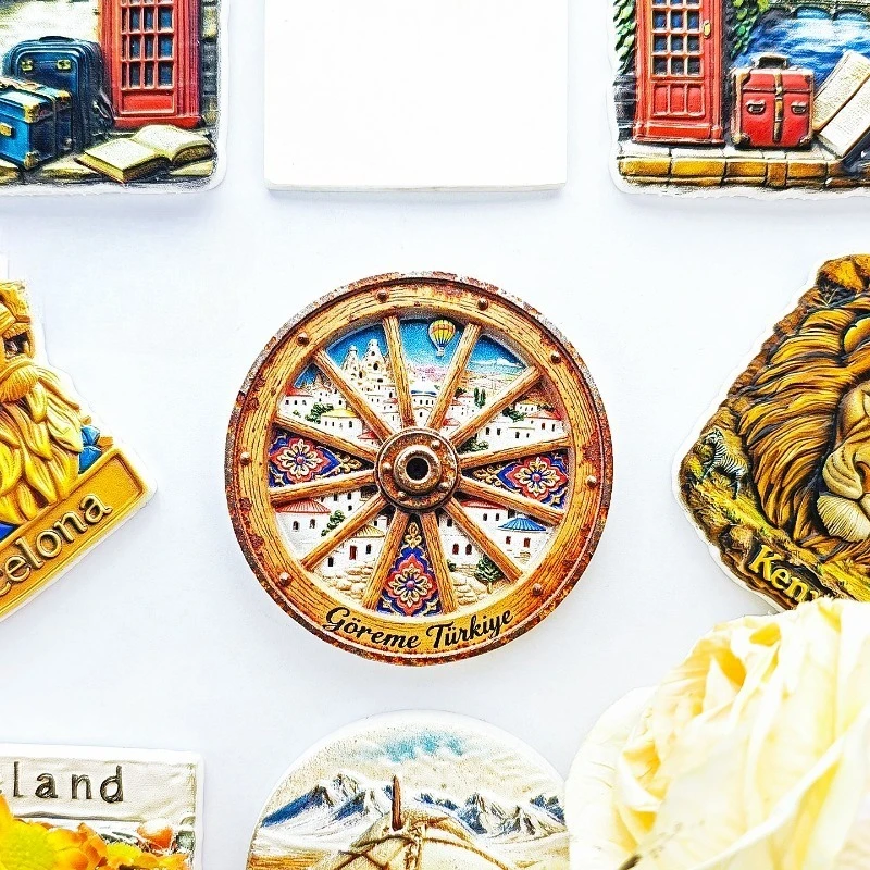 Göreme Wheel Pattern Fridge Magnet - Ornate 3D Cappadocian Souvenir Unique Turkish Architectural Gift for Travel Bohemian Decor