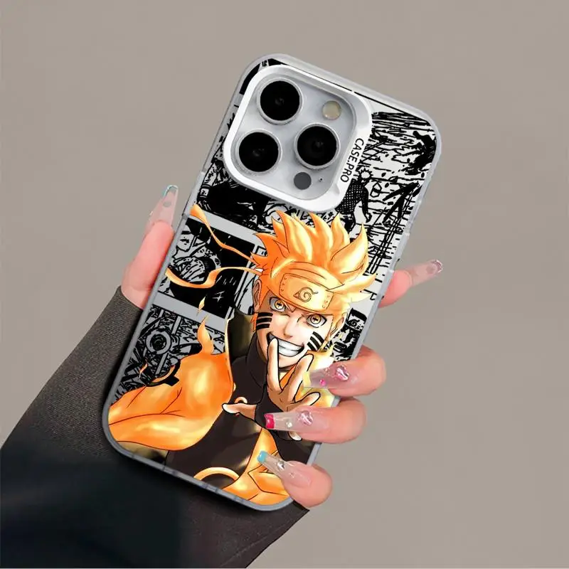 Ainime Narutos Sasuke Phone Case For Apple iPhone 11 14 15 13 Pro Max 12 Silicone 15 Plus 11Pro Matte Lens Protect Plating Coque