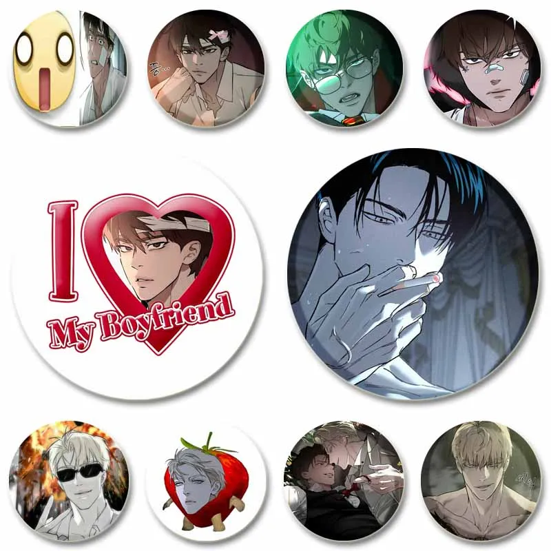 Lindo Manga Codename Anastasia broche dibujos animados Taekjoo KWON Zhenya alfileres esmaltados mochila ropa joyería insignia regalos para un amigo