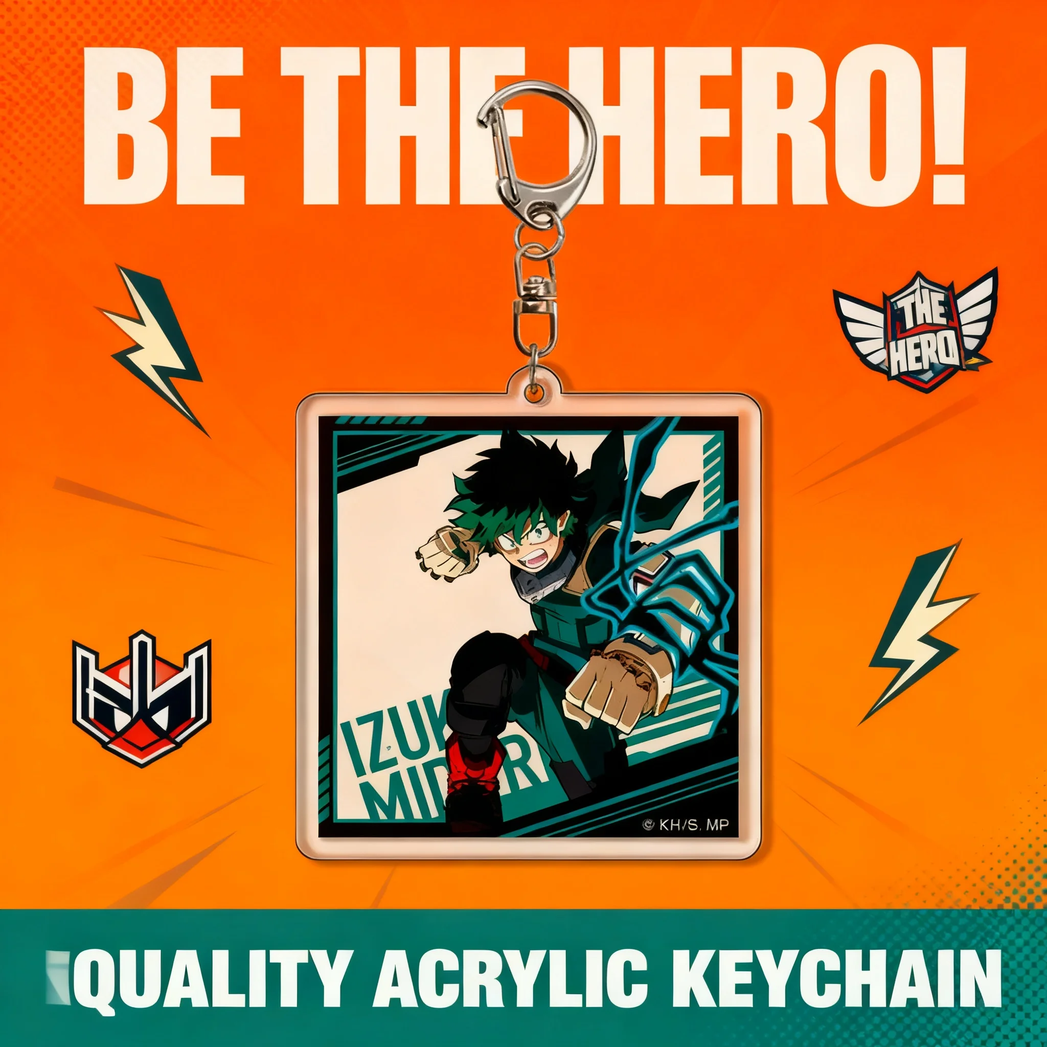 

My Hero Academia Acrylic Keychain Deku All Might Anime Cartoon Pendant Accessory Cute Figure Gift for Fans Collection