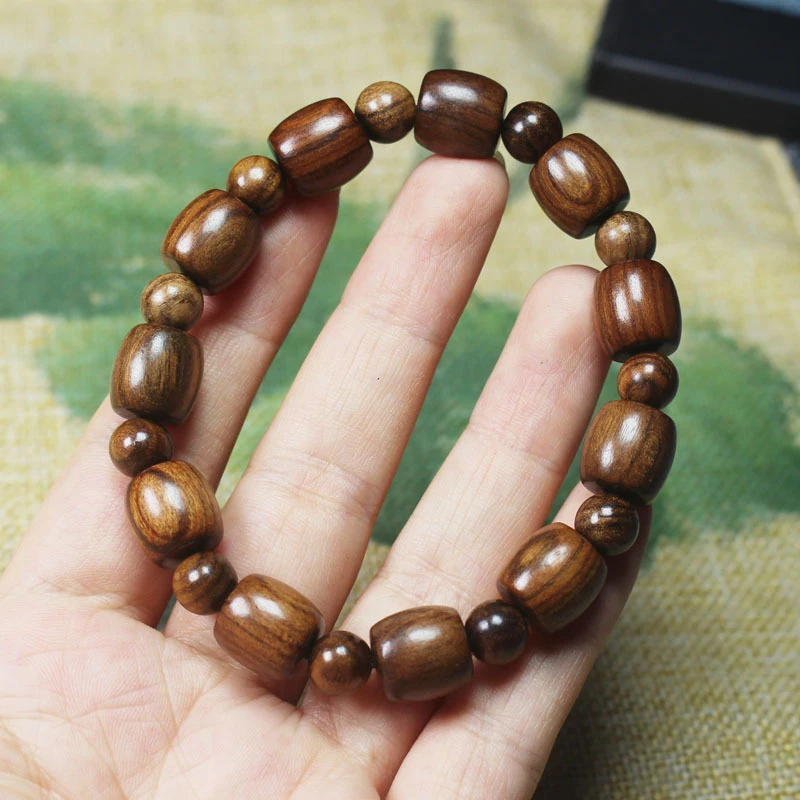 

Браслет из бусин из черного палисандра 12 мм с разделительными бусинами, буддийские молитвенные бусы для мужчин и женщин.