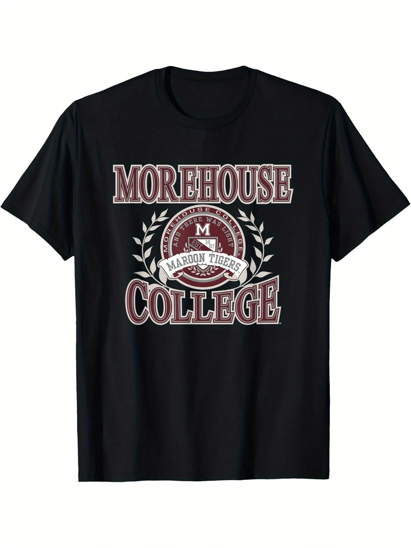 تي شيرت Morehouse College Tiger Laurel - أرجواني-بني، L-5XL Sports Fan College Tee #1