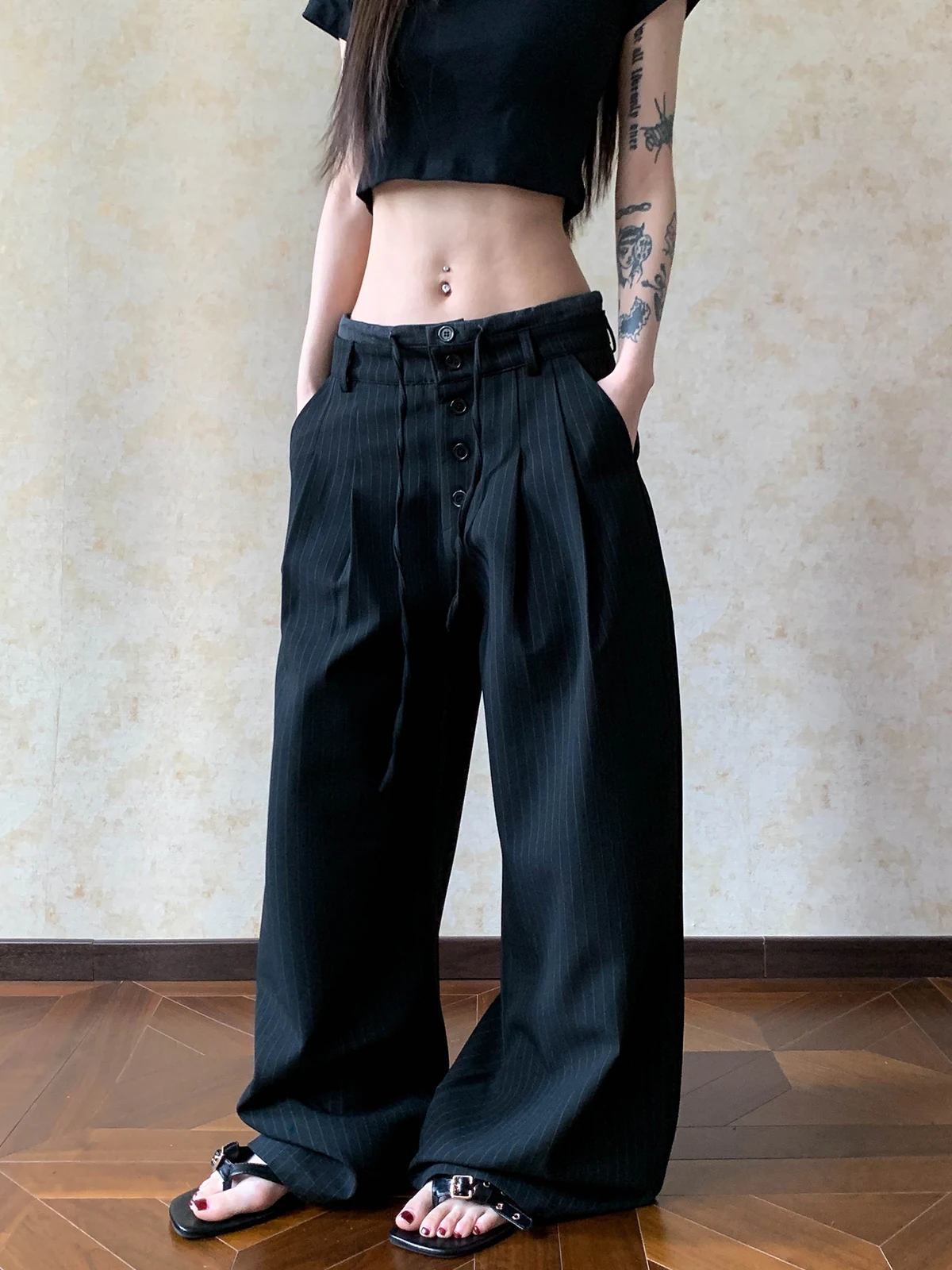 

Женские брюки Apocket в стиле ретро: элегантные, свободные, с эффектом стройности, на шнурке, в пол, для весеннего сезона