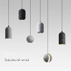Industrial Concrete pendant light Simple small Terrazzo light  Creative Bedroom Living room Dinning room Decor bedside lamp