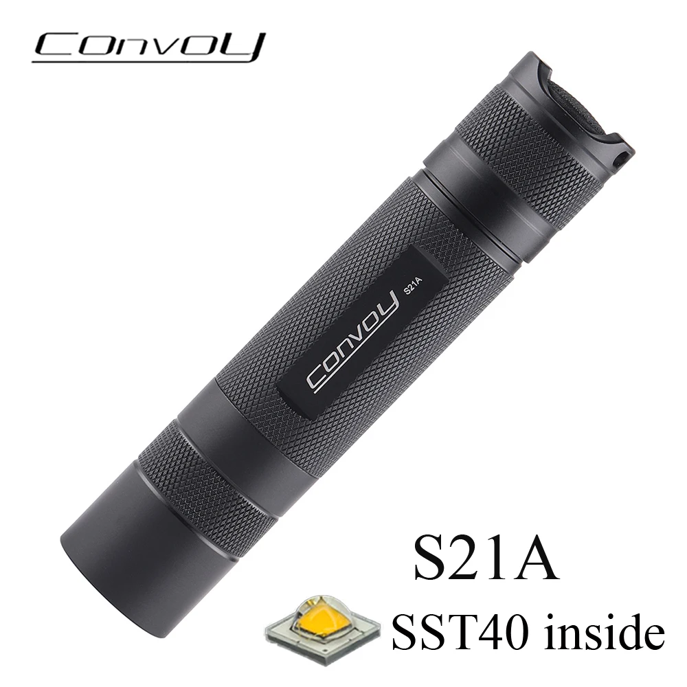 

Фонарик Convoy S21A Luminus SST40 Led Lanterna 21700, высокая мощность Linterna, светодиодное портативное освещение, лампа для рыбалки и кемпинга