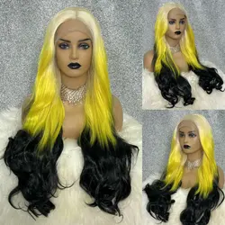 Transparente Lace Front Body Wave Ombre Wig para mulheres negras, mel loiro colorido, Glueless Cosplay Wigs, Drag Queen, 30 