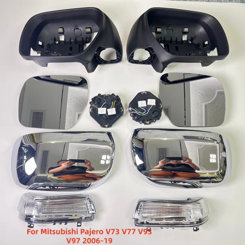 Rear Mirror Cover Frame Turn Signal Light Holder Left Right For Mitsubishi Pajero V73 V77 V93 V97 2006-19 Direct Fit Auto Parts