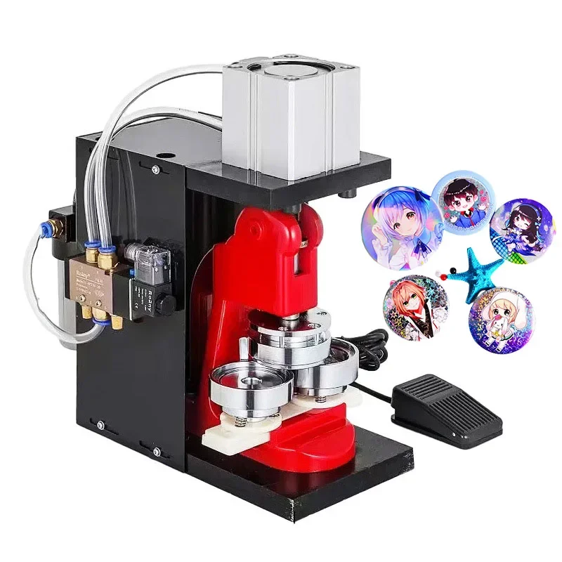 Automatic Badge Machine Pneumatic Button Maker Badge Making Machine DIY Card Press