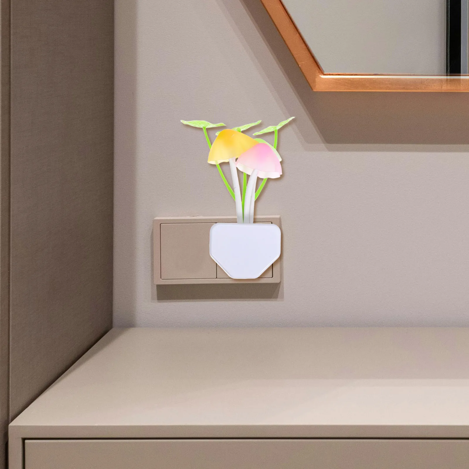 3個入り キノコ型ナイトライト LED電球 暖色系 ノンフリッカー 目に優しい 寝室用ナイトランプ ソフトグロー 装飾ムード照明