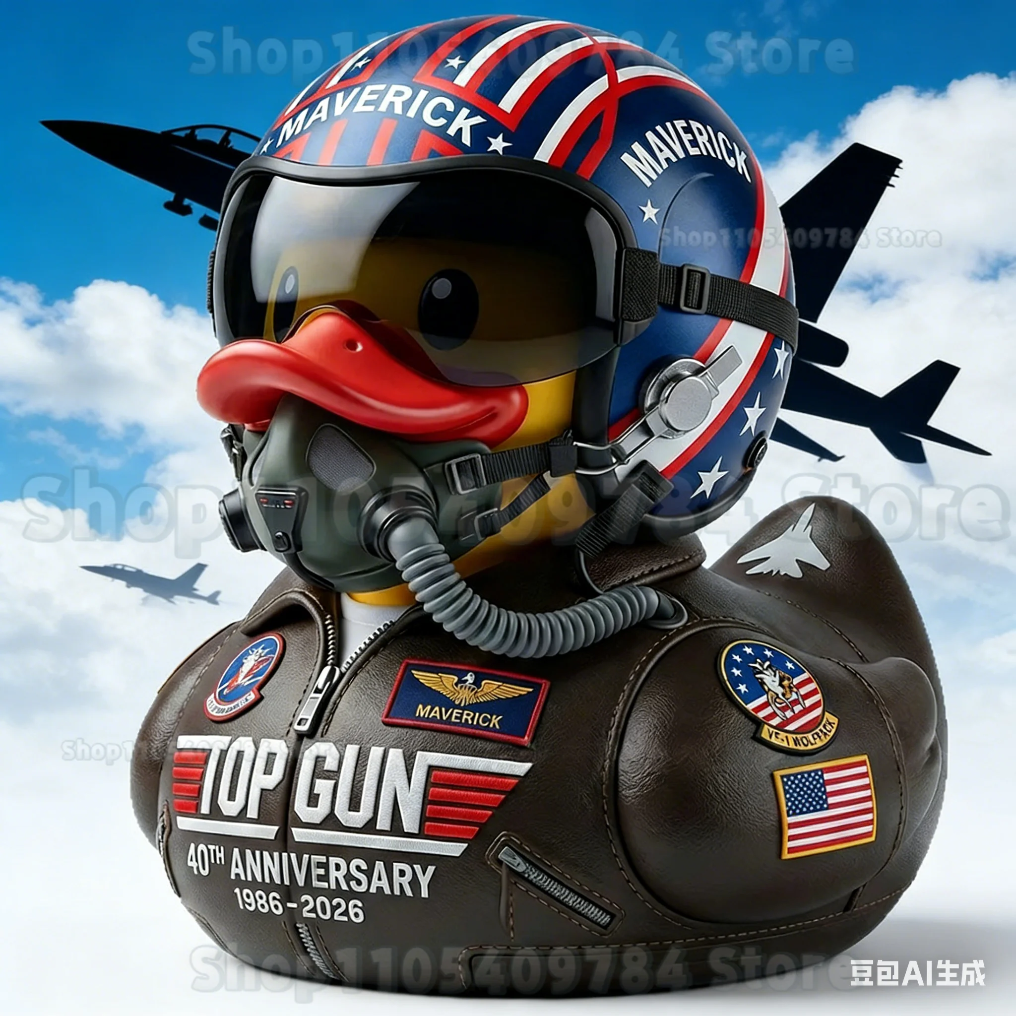 2026 Top Gun Movie Inspired Maverick Pilot Duck Cosplay 40th Anniversary Collectible Figurine Fan Exclusive Gift Decoration