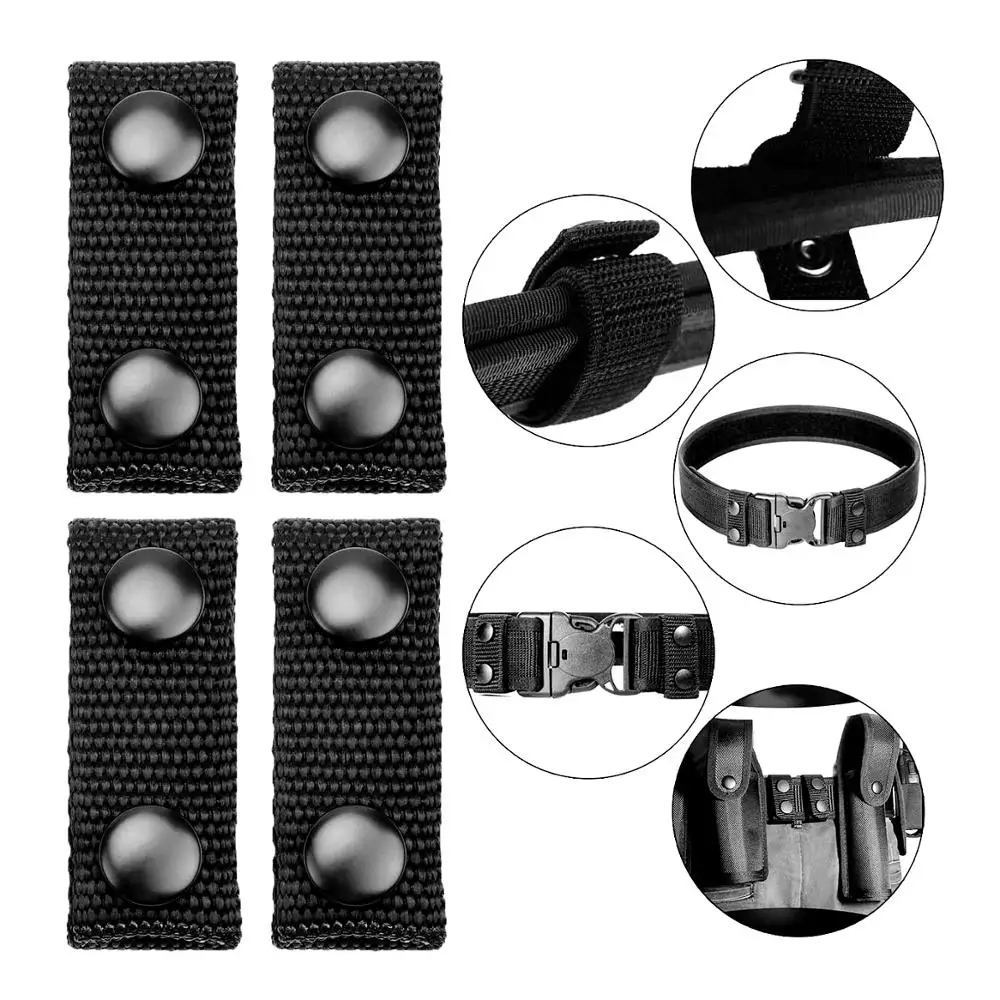 4/6/8Pcs Tactical Nylon Belt Keeper Portable Webbing Strap Belt Loop Keeper Double Snaps Tactical Heavy Duty Belt Molle Strap