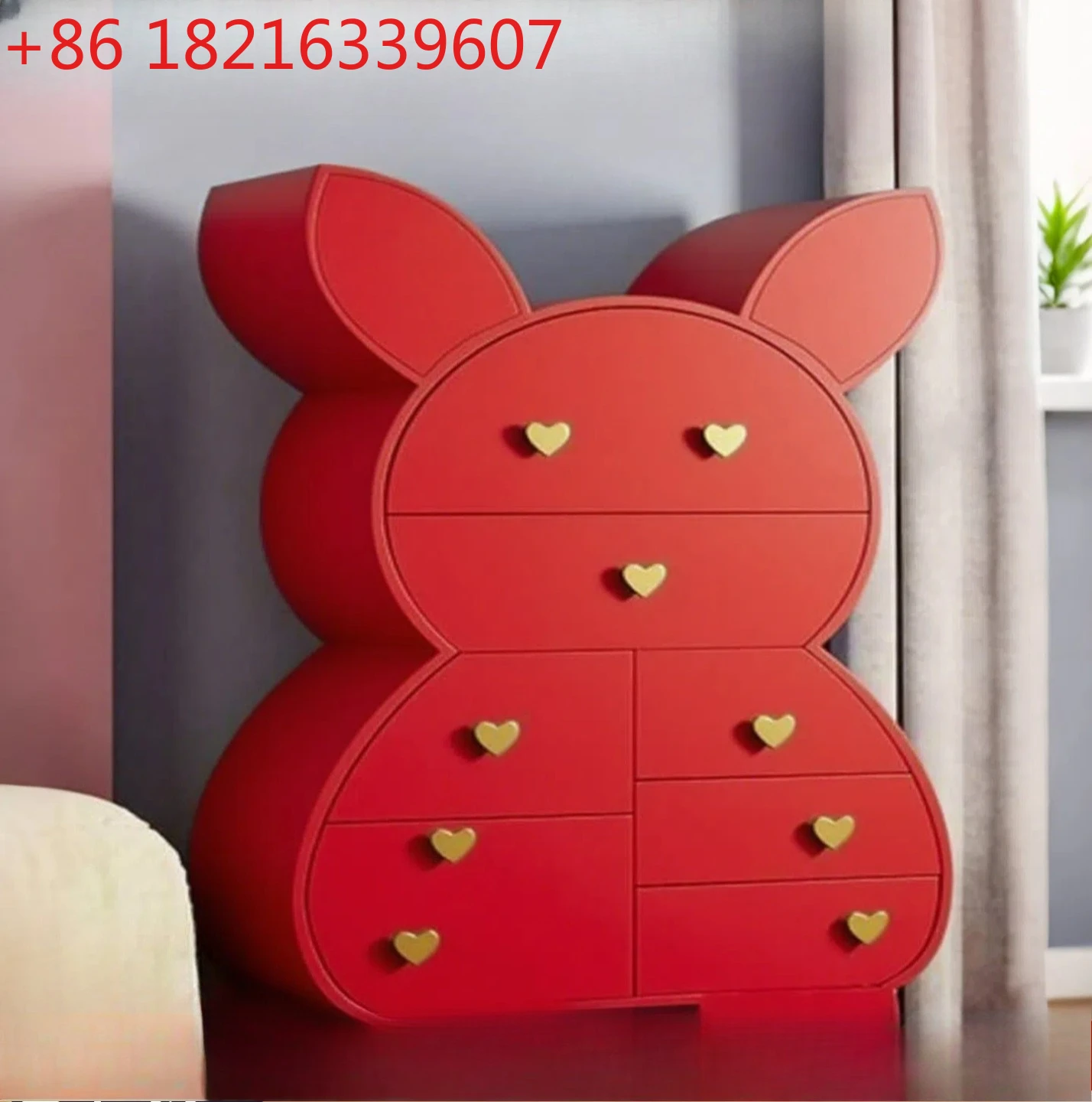 

Internet celebrity paint children's chest bedroom solid wood bedside storage modern simple rabbit chest of drawers