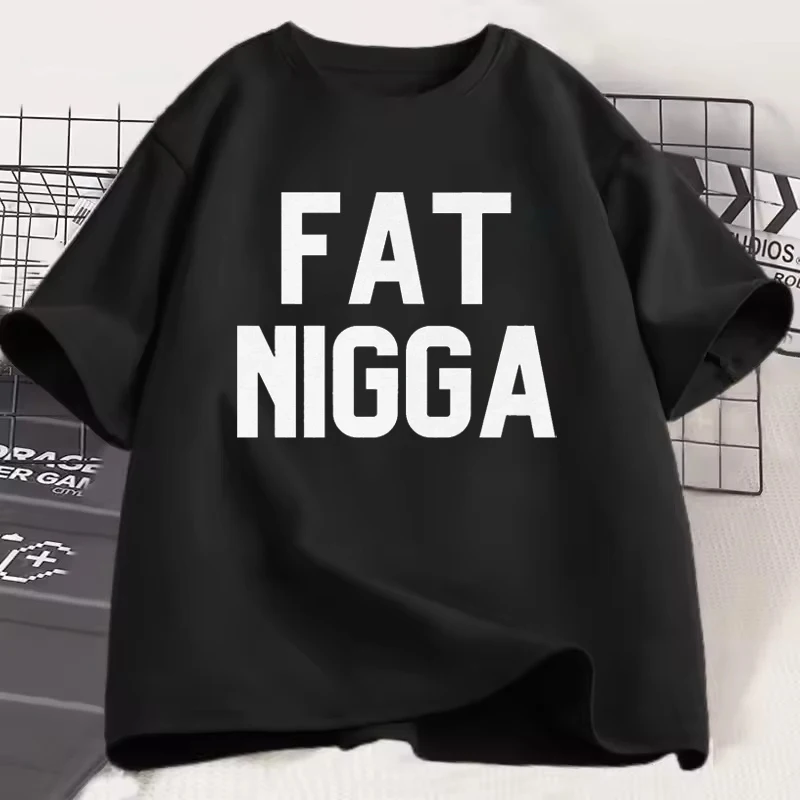 

Funny Big Nigga Letter Men Woman T-shirt Y2k Street Hip-hop Trend High Streetwear Summer Short Sleeves Couple's Oversize T-Shirt