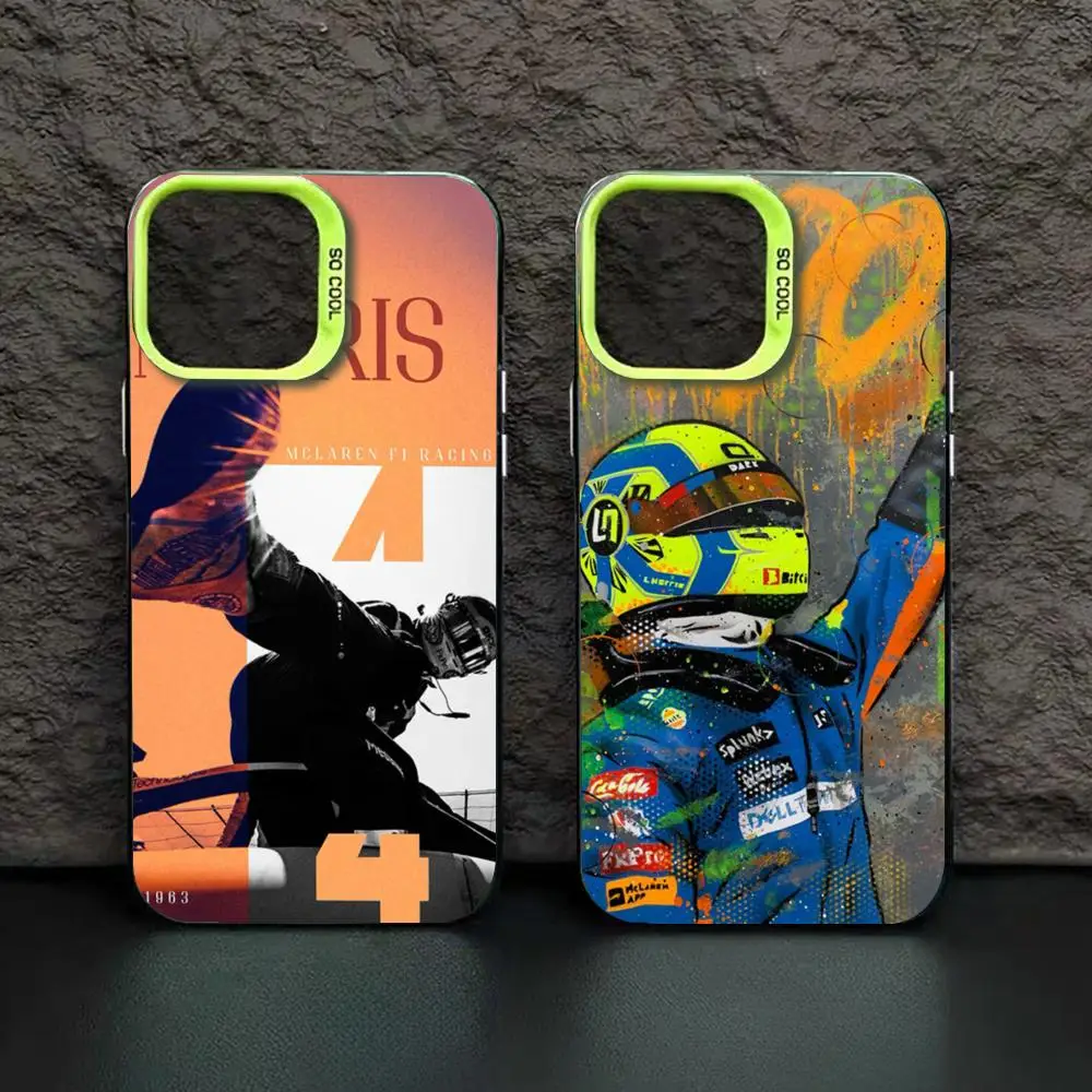 F-Formula 1 Lando Norris Phone Case green IMD Colorful Phone Case Silver Cover Suitable for iPhone 16 15 14 13 12 11 XS Pro Max