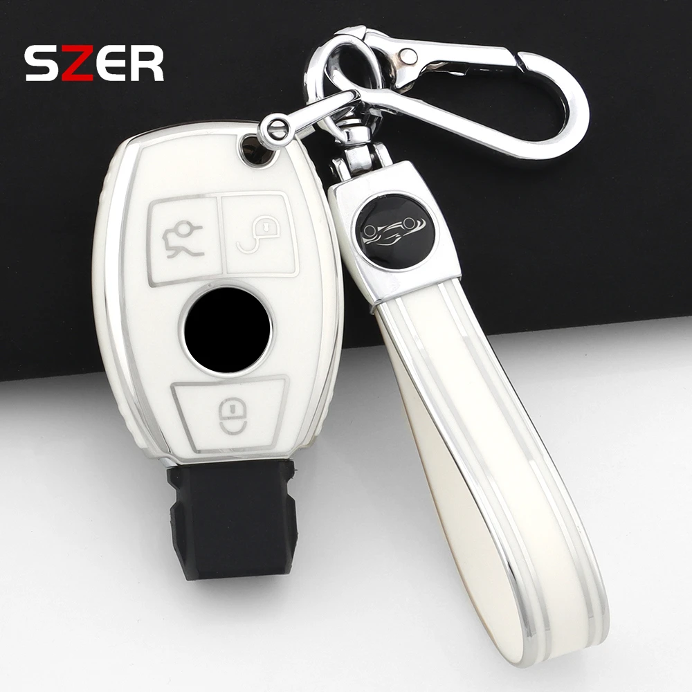 الوردي بولي TPU حافظة مفاتيح السيارة قذيفة فوب المفاتيح لمرسيدس بنز CLA GLA GLC GLK W176 W463 W251 ABC E S Class W204 W211 اكسسوارات