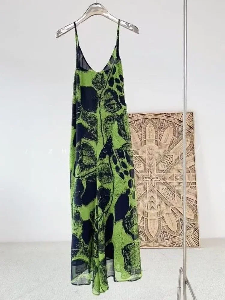 

Elegant Floral Print Summer Vacation Style Off-Shoulder Dress French Style Sleeveless Women's Dress Daily Wear Casual Dress