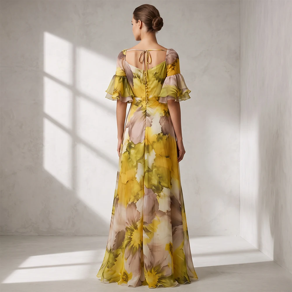 Women Floral Chiffon Maxi Dres - Men'S Formal Wear For Wedding Guest recension och pris