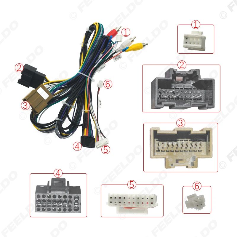 FEELDO Car 16pin Power Cord Wiring Harness Adapter For Chevrolet Onix 2016-2019 Installation After-Market Head Unit