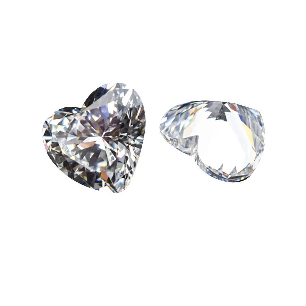 

Grade AAA Cubic Zirconia Heart Shape Faceted Gemstone Flat Heart Shaped Cut Cubic Zirconia 11x12mm/12x13mm