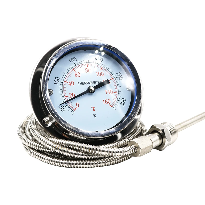 Customizable Capillary Thermometer Oil Manometer Hydraulic Oil Pressure Gauge Temperature Meter with OEM and ODM Support