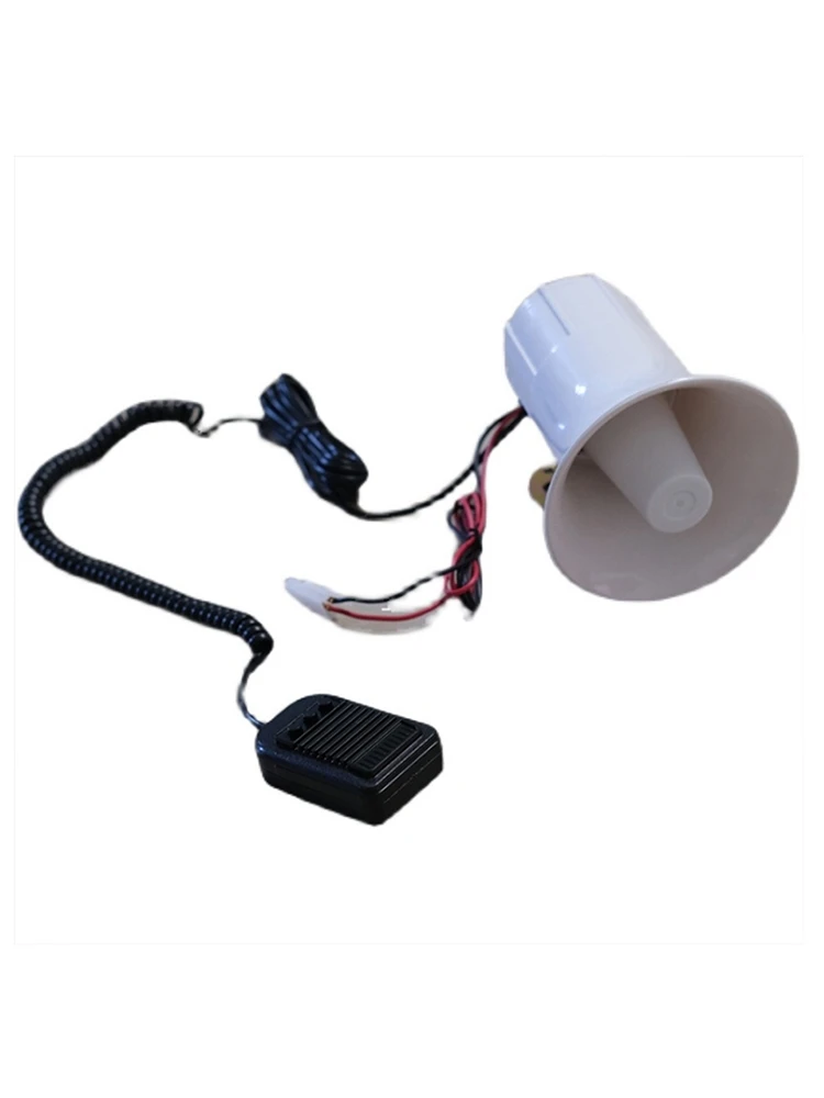 Patrol Electric Vehicle Alarm Horn Rear Pole Red and Blue Warning Circular Light, Electric Vehicle Three Tone Alarm Integrated