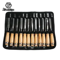 Woodworking Professional Lathe Gouges Tools 12PCS Wood Carving Hand Chisel Set