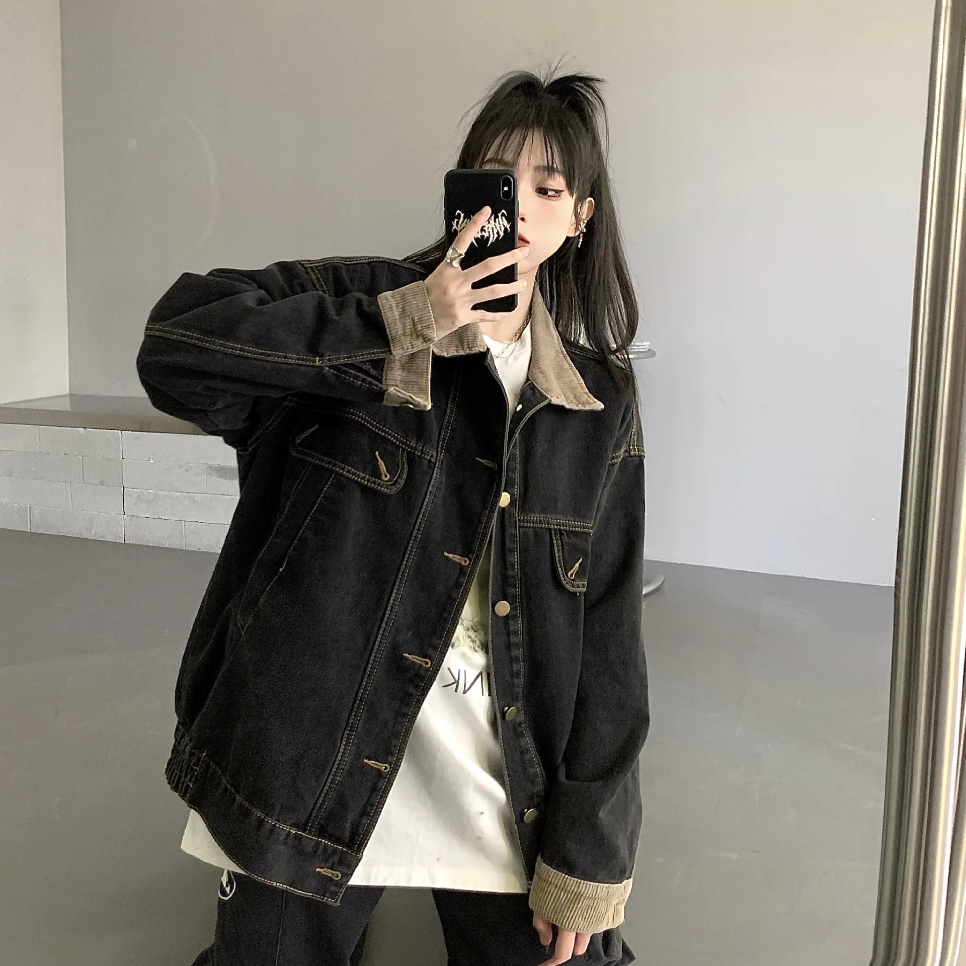 

Элегантные женские куртки во французском европейском стиле, элитные пуговицы с передним карманом, женская чистая простая базовая модная верхняя одежда, длинная