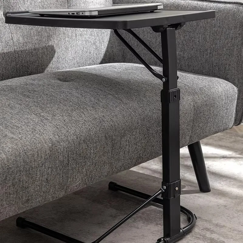 طاولة محمولة قابلة للطي للكمبيوتر المحمول قابلة للتعديل لرفع طاولة السرير المنزلية مع عجلات ارتفاع طاولة صغيرة جانبية قابلة للتعديل #4