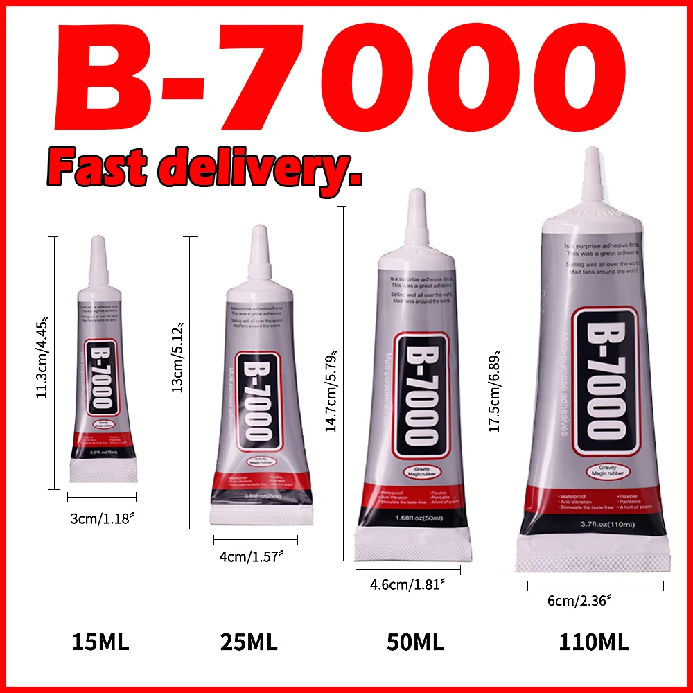 1pc 15/50/110ML B7000 Clear Contact Phone Repair Stg Adhesive Universal Glass Plastic DIY Glue B-7000 With Precision Applicator