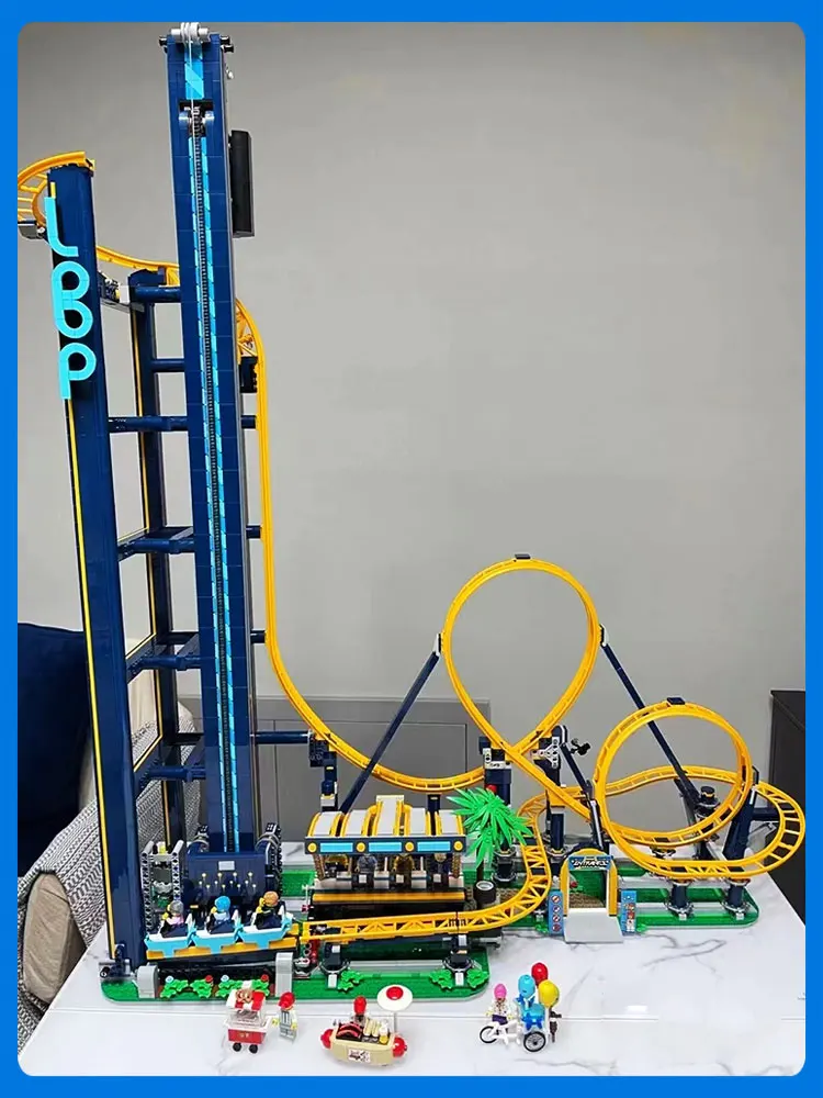 Blocs de construction en briques pour parc d'attractions, montagnes russes à boucle, 3756 pièces, pour cadeaux de noël, compatibles 10303, cadeaux d'anniversaire