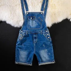 Summer Men Jeans Overalls With Pocket Casual Denim Short Strap Jumpsuit Jeans Men Jeans Suspender Pants Fashion Streetwear M-5xl