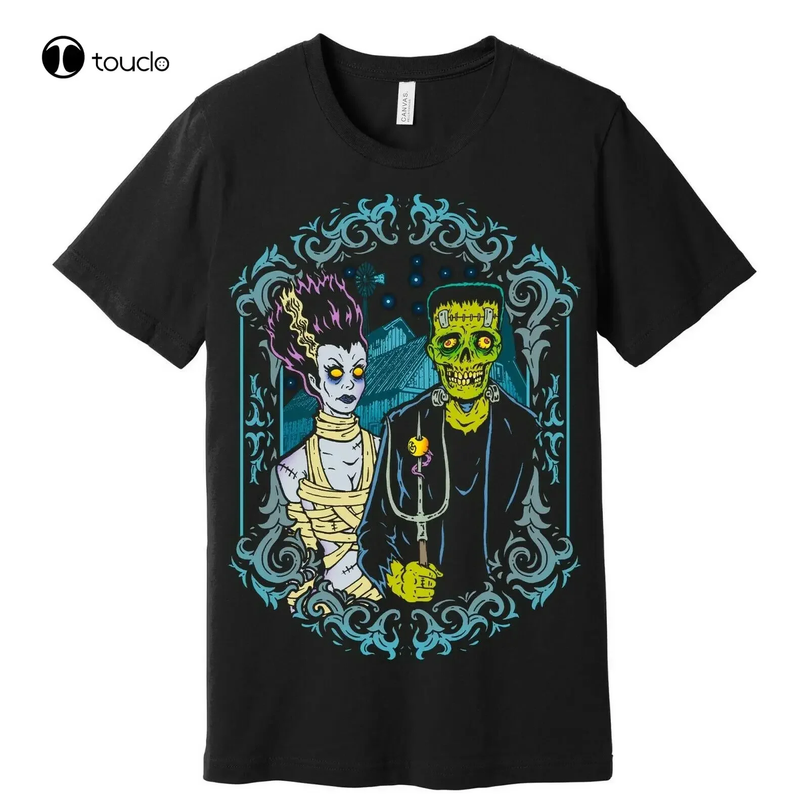 

Американская Франкенштейн и невеста, готическая психобилли, рубашка в стиле рокабилли, футболка унисекс