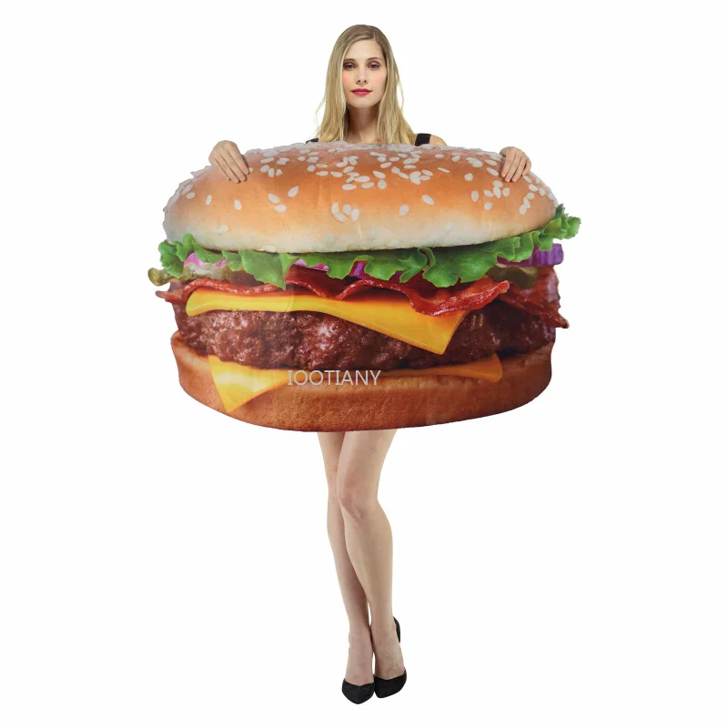 Funny Cosplay Food Burger Promotional Performance Doll Props Creative Children's Day Parent-child Set Party Performance Costumes