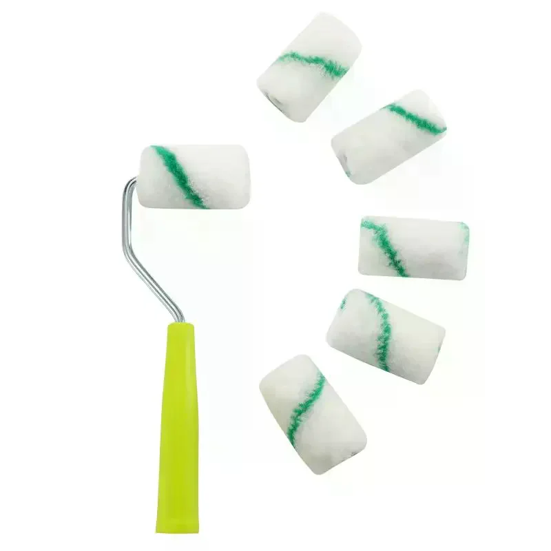 

8Pcs 2Inch Smooth Finish Paint Roller Tray Lint-Free Mini Paint Roller Painting Walls High-Density Fabric Paint Rollers Set